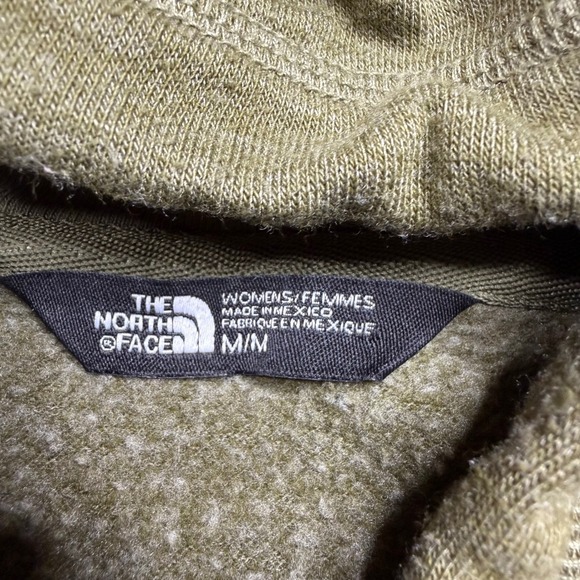 The North Face Womens M Forest Green Hoodie Pullover Gold Logo Pocket  Read - Picture 3 of 5